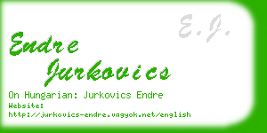 endre jurkovics business card